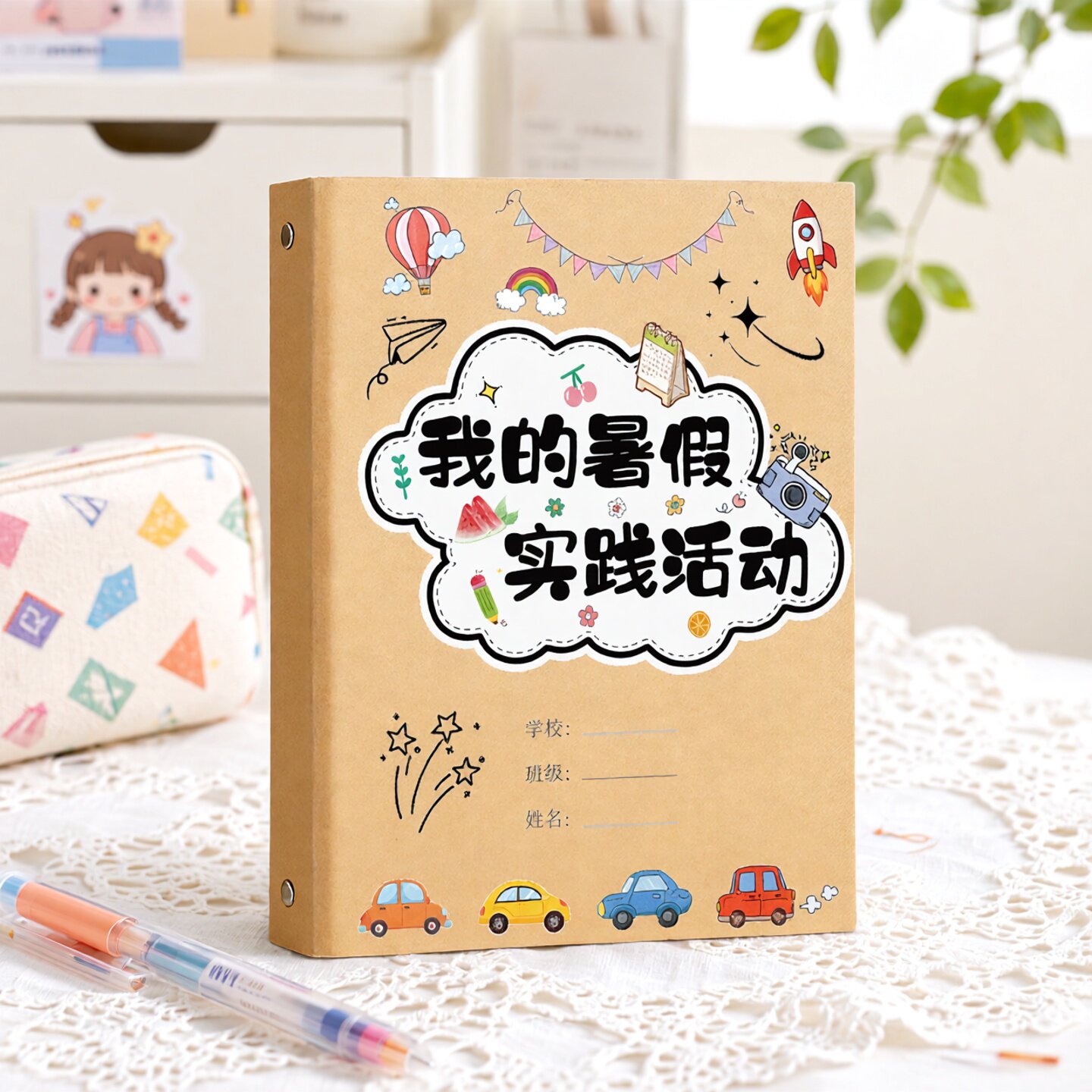 我的暑假实践活动手册彩绘半成品