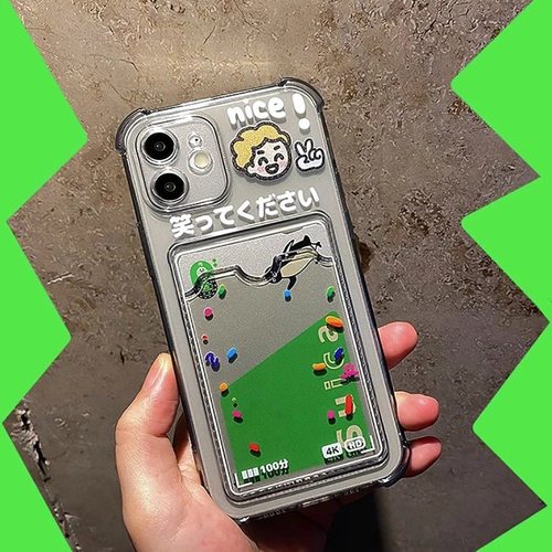 可放情侣拍立得照片身份证小卡插卡套卡包开心男孩防摔手机壳定制适用OPPO小米一加12三星vivo华为荣耀苹果15