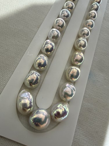 8-10.5mm天花板光泽巴洛克项链镜面光天然淡水珍珠项链