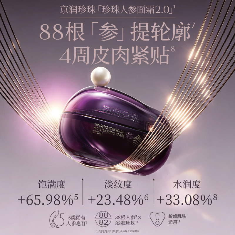 京润珍珠抗皱面霜珍珠人参润肤