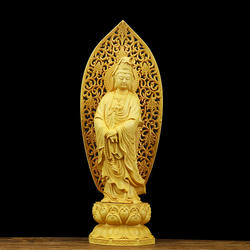 黄杨木雕观音菩萨佛像 办公室装饰品摆件客厅 温州特色民间工艺品