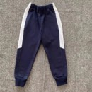 加绒加厚定制 拼白宽杠收口运动裤 春秋冬季 中小学生纯棉深蓝校服裤