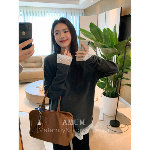 花边上衣AMUM孕妇装孕妇T恤