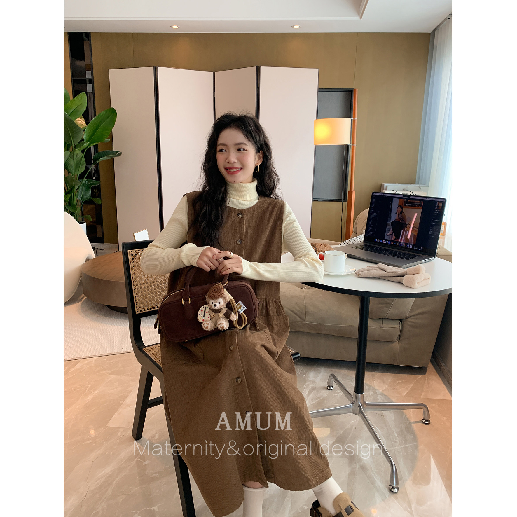 ◆AMUM孕妇装◆落叶晚秋~减龄复古灯芯绒背心裙冬季无袖连衣裙,孕妇装/孕产妇用品/营养,连衣裙,淘宝优惠券,粉丝福利购,淘宝优惠卷