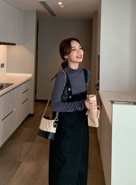 ◆AMUM孕妇装◆Dashing ~ 秋装长袖上衣背带裙连衣裙两件套套装