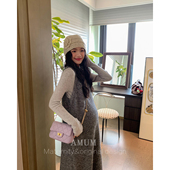 吊带连衣裙立体花花叠穿背心针织裙 无袖 AMUM孕妇装 心动原则