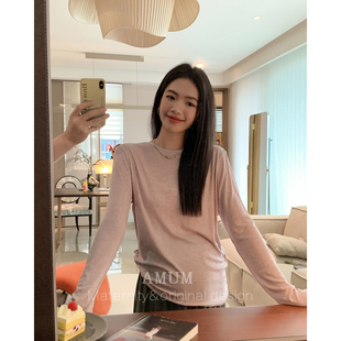 微透打底t恤薄款 AMUM孕妇装 长袖 搭配神器 宽松防晒天丝上衣 四季