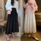 高腰调节蛋糕裙宽松a字中长款 法式 芭蕾少女 伞裙 AMUM孕妇装