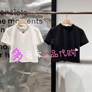 播短袖2026夏款BDT7YD3023新款法式洋气短上衣短袖T恤蝴蝶躲进梦