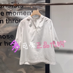 百搭V领纯色女上衣蒹葭苍苍 BDT2HD1706短袖 播衬衫 2026夏款