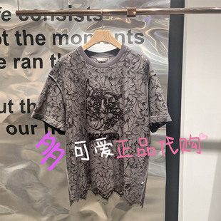 播T恤2026夏季BDT1HD1718新款刺绣圆领宽松短袖休闲上衣天光云影