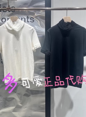 播T恤2026春季BDT1YD1236新款堆堆领黑色短袖宽松上衣潮汐的声音