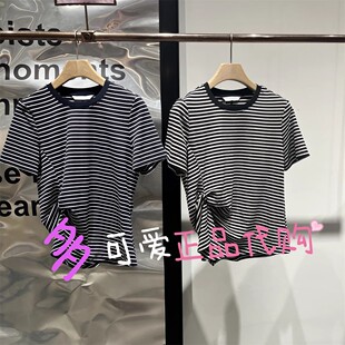 T恤 播短袖 复古条纹短袖 BDS2YD2636新款 扭结 2025夏款