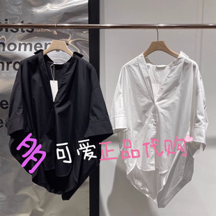 播衬衫2026夏季BDT2CD1848新款通勤翻领宽松短袖休闲衬衣昨日青空