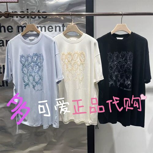 播短袖2025秋BDS3YD3521新款复古松弛上衣圆领T恤 时间逐帧慢放