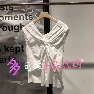 播衬衫2026夏季BDT2HD1586新款设计感V领衬衣无袖花式上衣星耀