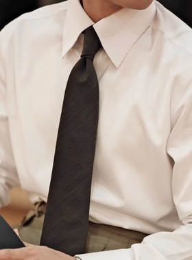 SEEKMITED DP免烫男士商务休闲纯棉长尖领衬衫纯色白色长袖衬衣