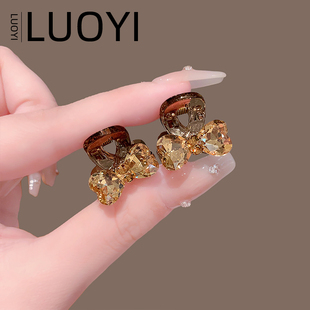 轻奢蝴蝶结迷你小抓夹女高级感镶钻侧耳边夹新款前额碎发夹刘海夹