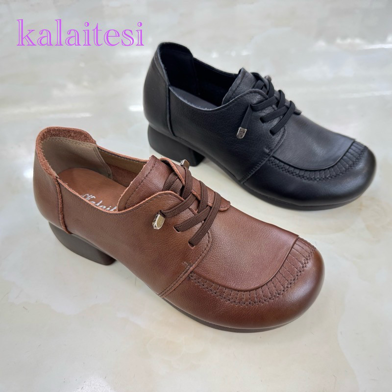 卡莱特斯2025春新款低跟牛皮休闲圆头百搭舒适女单鞋子正品325936,女鞋,浅口单鞋,淘宝优惠券,粉丝福利购,淘宝优惠卷