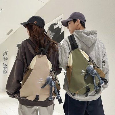 机能潮牌斜挎包男生户外通勤骑行弓箭包徒步登山包大容量双肩背包