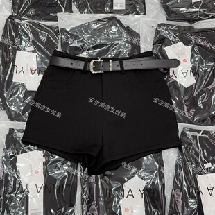 厚的冬季新款短裤女高腰修身韩版网红a字阔腿口袋气质西装linna潮