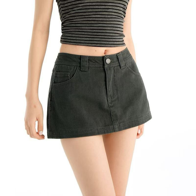 2026年美式牛仔半裙短裤女夏季新款低腰显瘦辣妹字半身包臀短裙裤