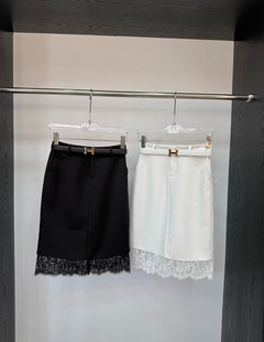 夏新款 包臀开衩一步裙韩版 欧美时尚 中长裙 蕾丝拼接半身裙高腰修身