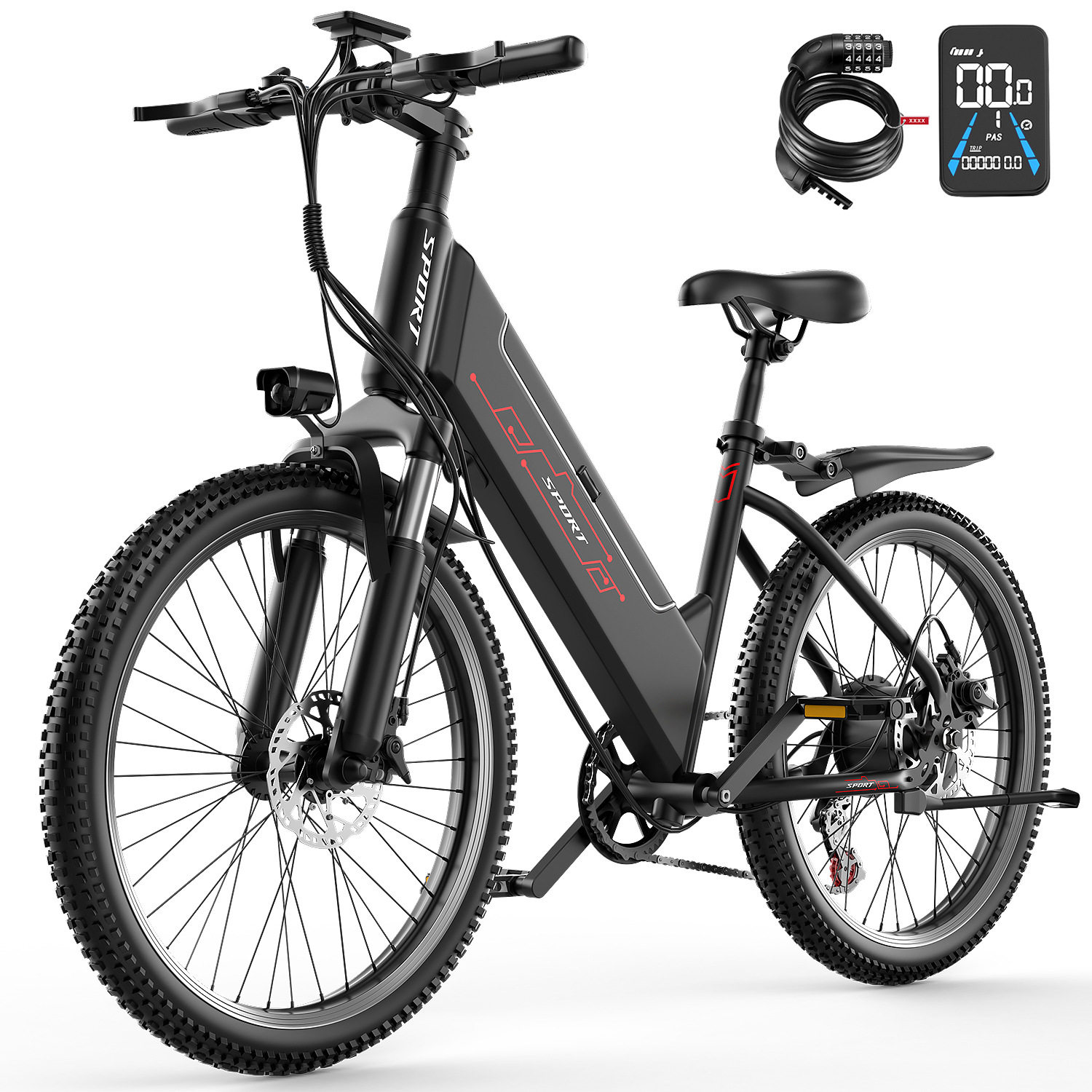 厂家电动助力自行车26寸电动自行车海外仓E-bike越野双变速电动车