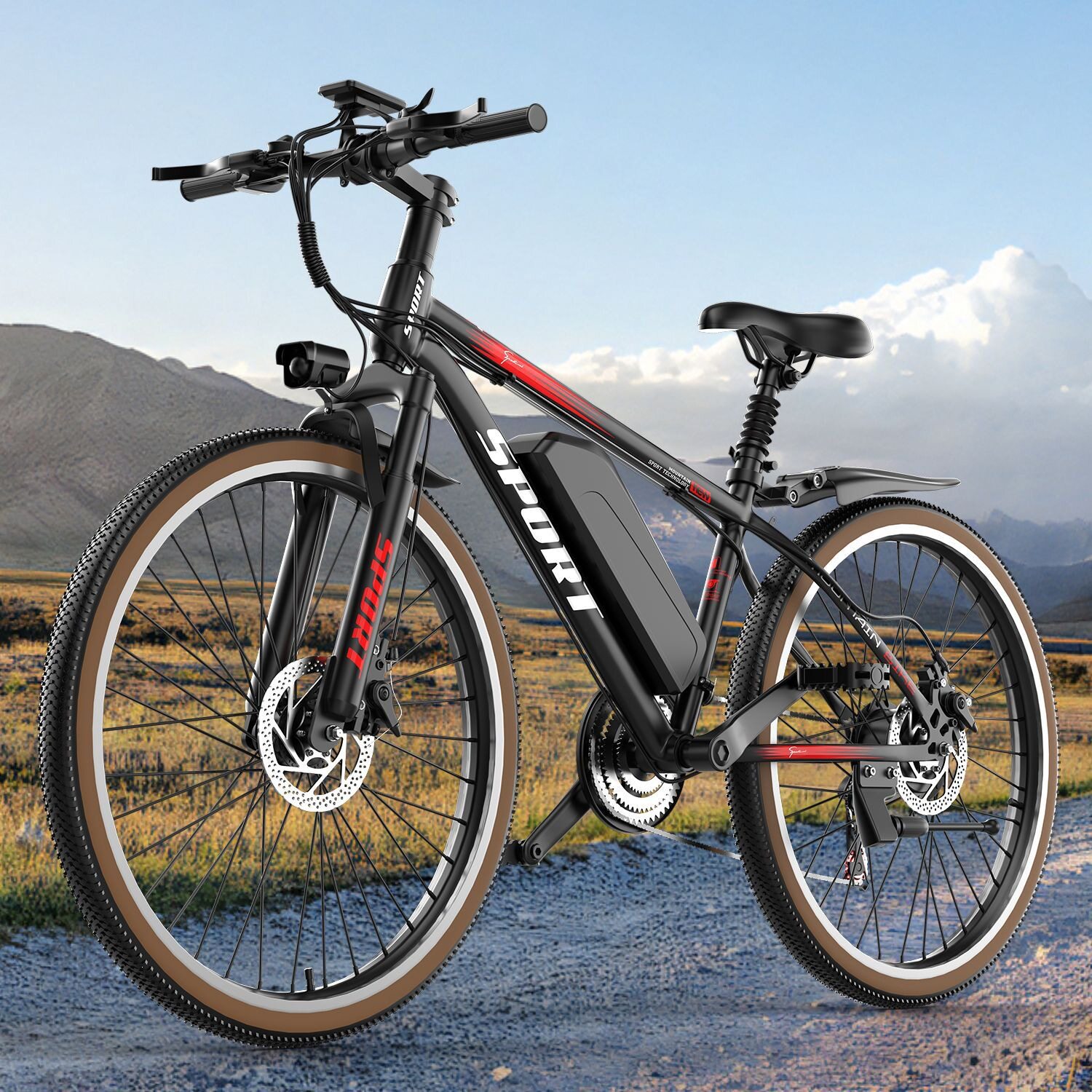 厂家电动山地自行车26寸电动自行车海外仓E-bike越野21变速电动车