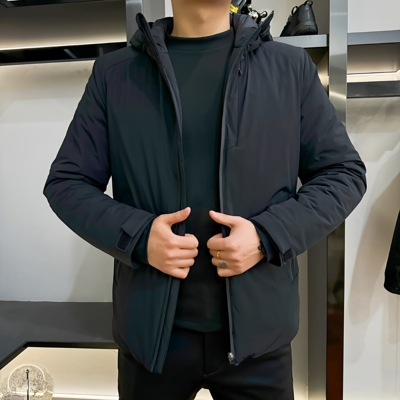 2025冬季新款男士商务休闲行政夹克棉服外套