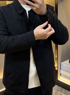 35359秋冬加绒加厚翻领舒适简约百搭行政夹克棉服商务休闲棉衣