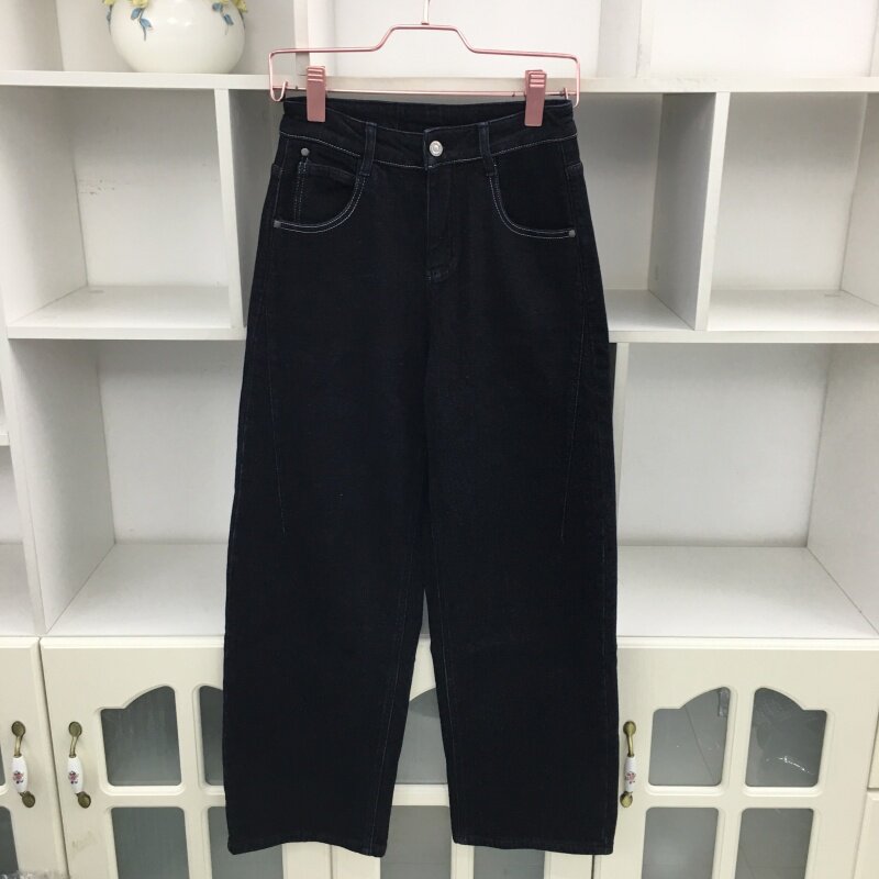 冬高腰黑色加绒加厚款牛仔裤直筒裤阔腿裤宽松显瘦保暖休闲长裤子,女装/女士精品,休闲裤,淘宝优惠券,粉丝福利购,淘宝优惠卷