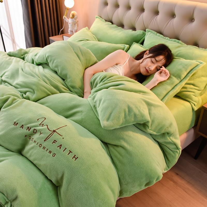 新疆包邮加厚保暖法兰绒床上用品四件套冬双面珊瑚绒三件套牛奶绒