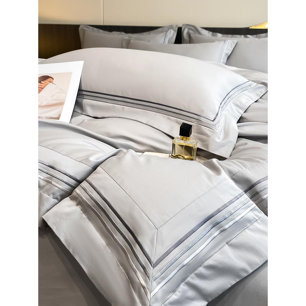 新疆包邮A类200支长绒棉全棉四件套母婴级纯棉被套床笠轻奢酒店风