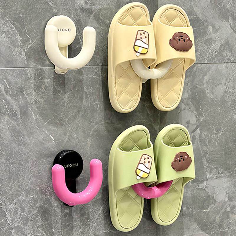 新疆包邮浴室拖鞋架免打孔化妆室厕所墙上吸盘壁挂式沥水架鞋子置