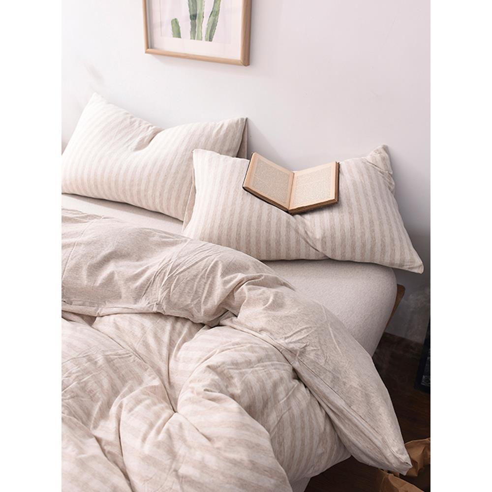 新疆包邮天竺棉四件套全棉裸睡超柔纯棉针织棉三件套床单床笠款简