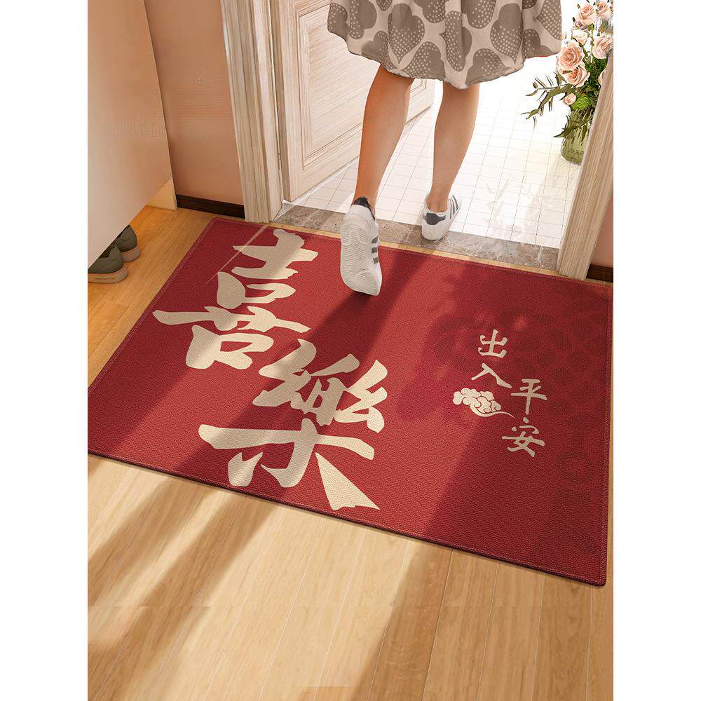 新疆包邮入户门地垫喜庆家用新款红色门垫耐脏防滑高级感进门玄关