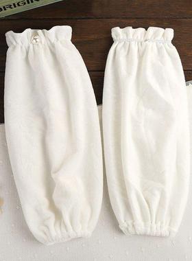 新疆包邮白色羽绒服防脏袖套办公室秋冬加绒长款护袖成人套袖2024