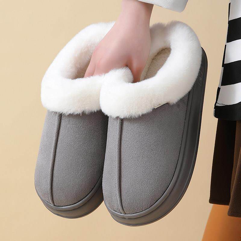 新疆包邮冬季情侣棉拖鞋女包跟室内居家用保暖月子鞋防滑加厚底毛