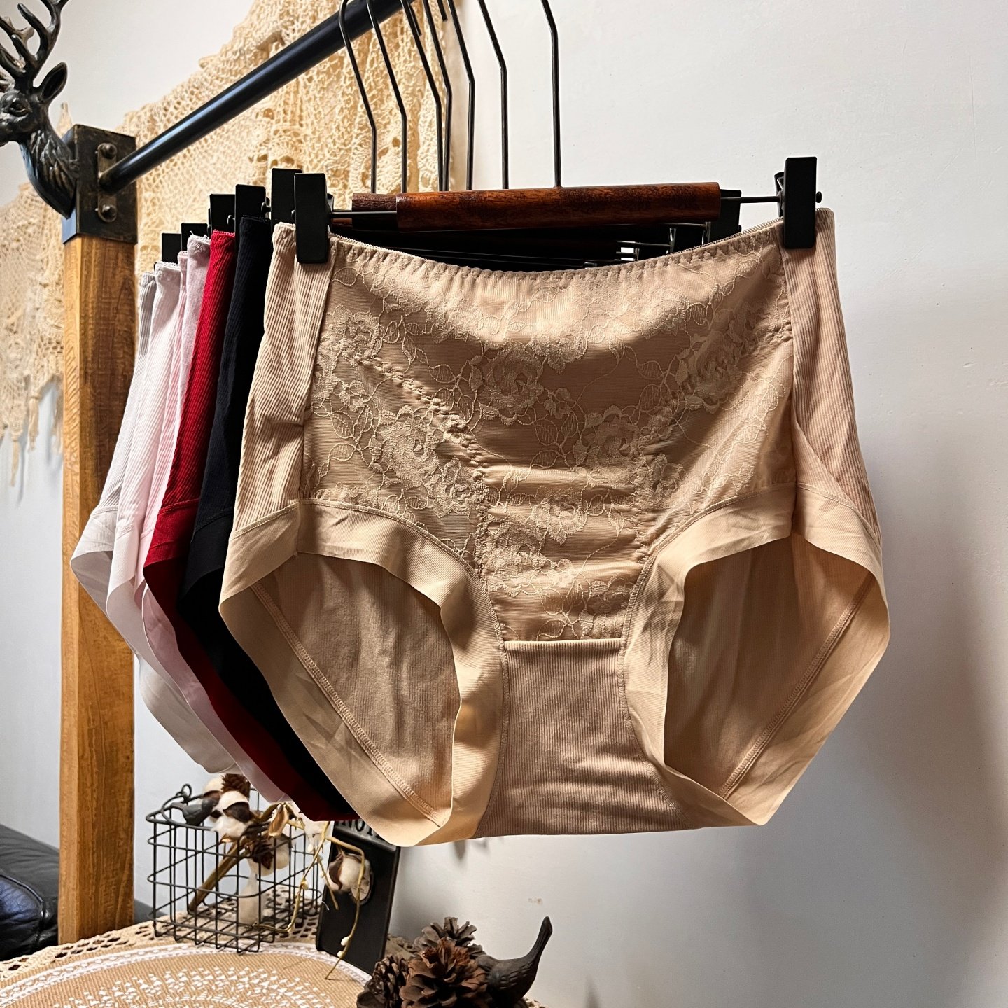 三条包邮大码裤头质感软糯舒适蕾丝螺纹棉高腰三角内裤130-200斤,女士内衣/男士内衣/家居服,女三角裤,淘宝优惠券,粉丝福利购,淘宝优惠卷