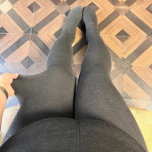 130 200克新款 袜踩脚裤 胖M高腰亲肤棉竖纹柔软保暖连裤 220斤 大码