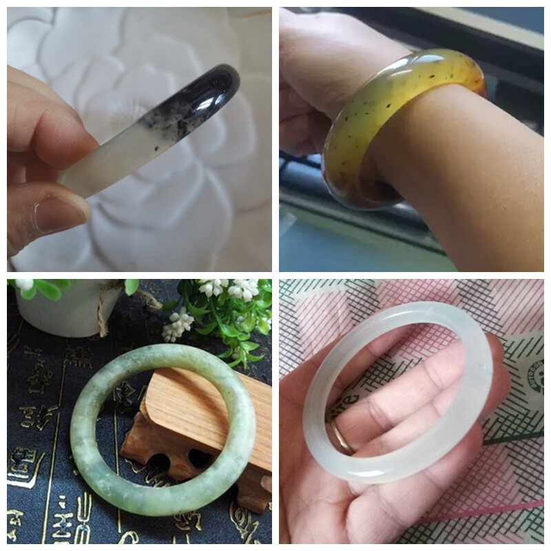 老货玉石新品水墨岫玉女全新现货网聚红波西米亚岫玉独山玉手镯