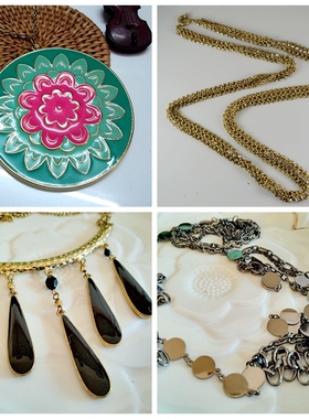 夸张雕刻未镶嵌毛衣链轻奢小众