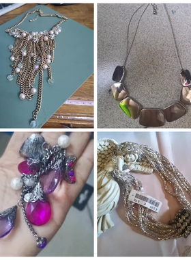 百搭款多层混合材质长项链现货