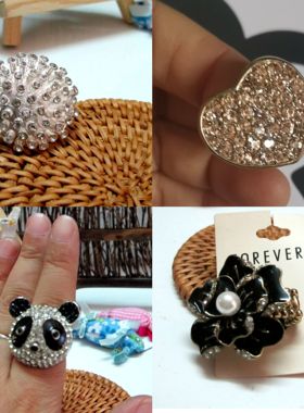 璀璨夸张饰品波西米亚风情侣戒指