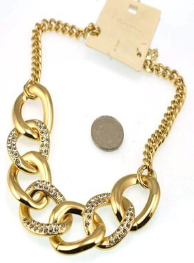 黑色波西米亚风水钻夸张毛衣链