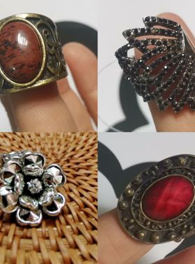 新鲜出炉石榴石情侣戒指现货