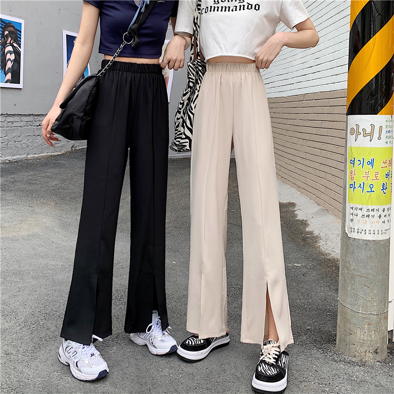 Real shot real price Korean new high thin split casual pants