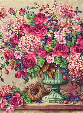 LETI 980 艳丽的花瓶 十字绣 saga格式XSD重绘源文件电子图纸