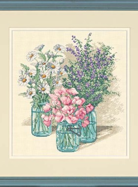 Dim35122 瓶中野花 十字绣 saga格式XSD重绘源文件电子图纸